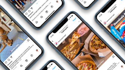 Redes sociais Domino's Pizza por OHMYDIGITAL