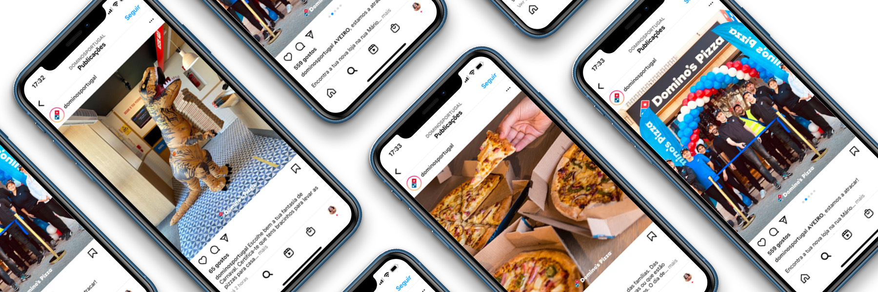Redes sociais Domino's Pizza por OHMYDIGITAL